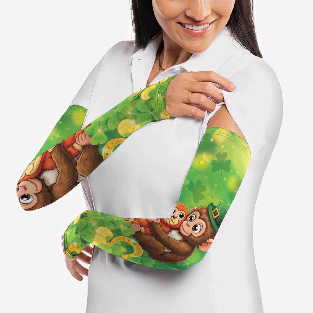 Punch The Monkey St Patrick’s Day Arm Sleeves Lucky Baby Monkey