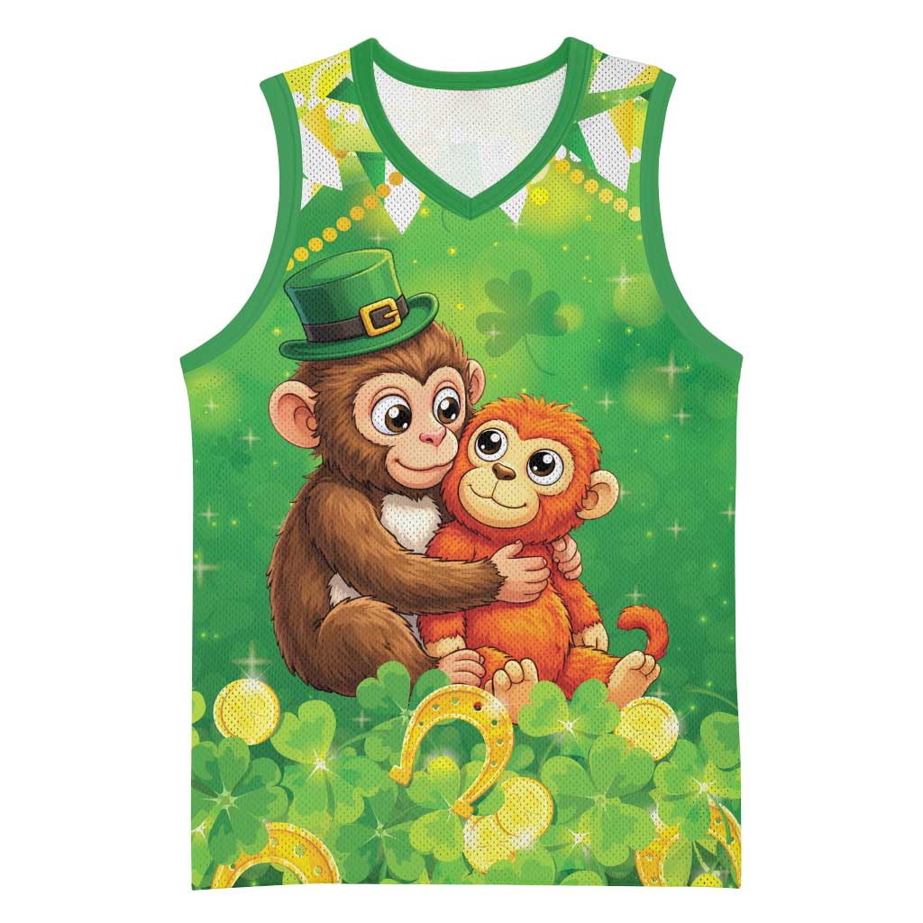 Punch The Monkey St Patrick’s Day Basketball Jersey Lucky Baby Monkey
