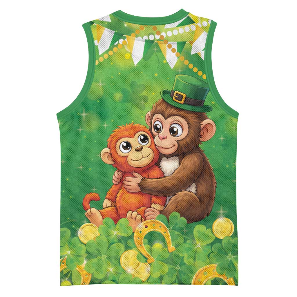 Punch The Monkey St Patrick’s Day Basketball Jersey Lucky Baby Monkey