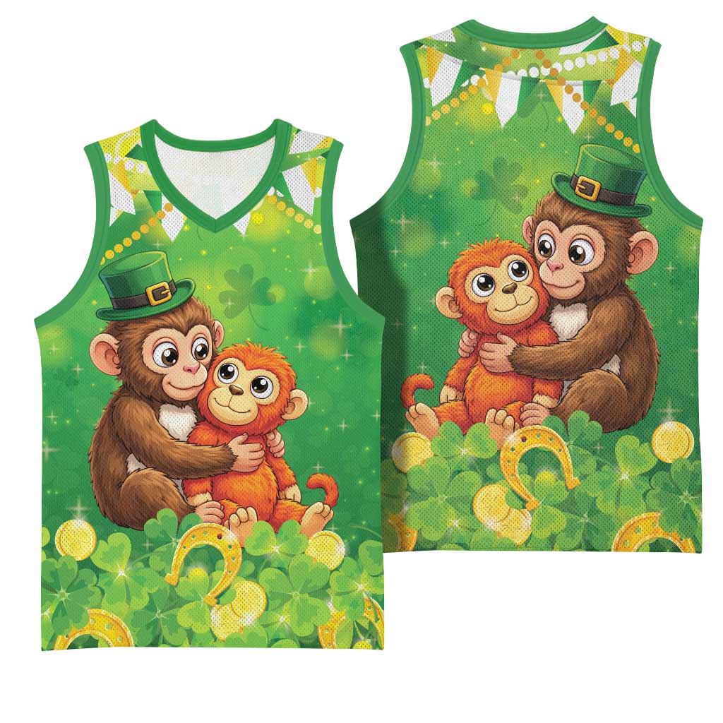 Punch The Monkey St Patrick’s Day Basketball Jersey Lucky Baby Monkey