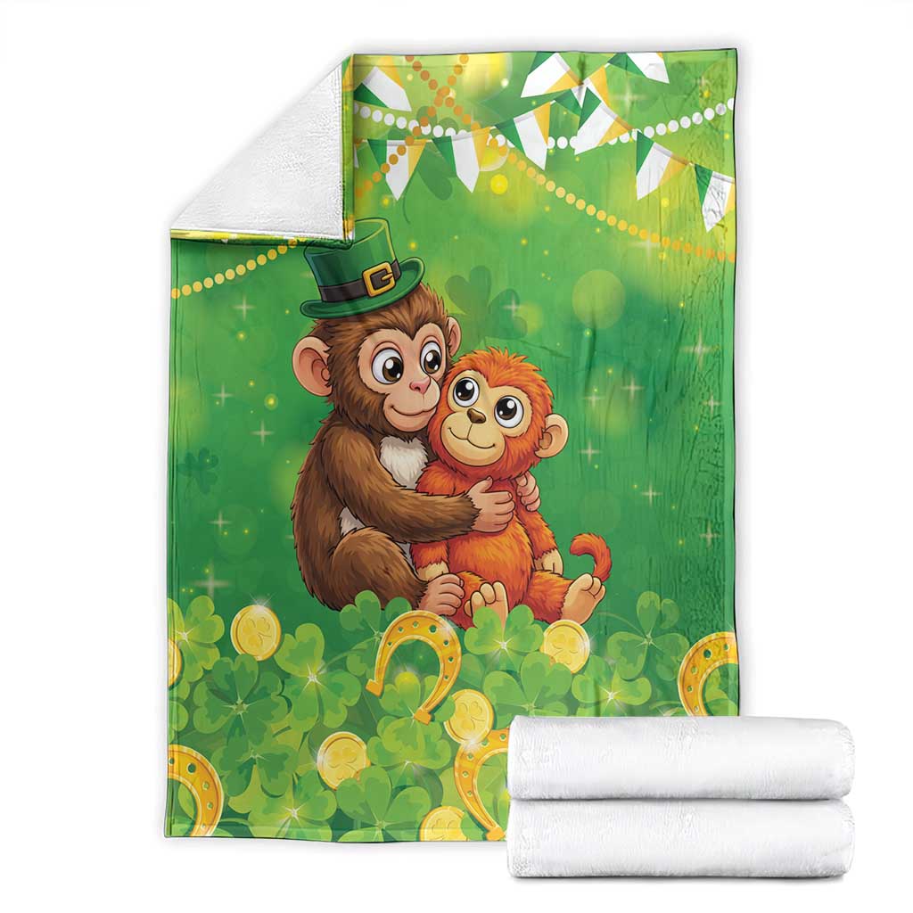 Punch The Monkey St Patrick’s Day Blanket Lucky Baby Monkey