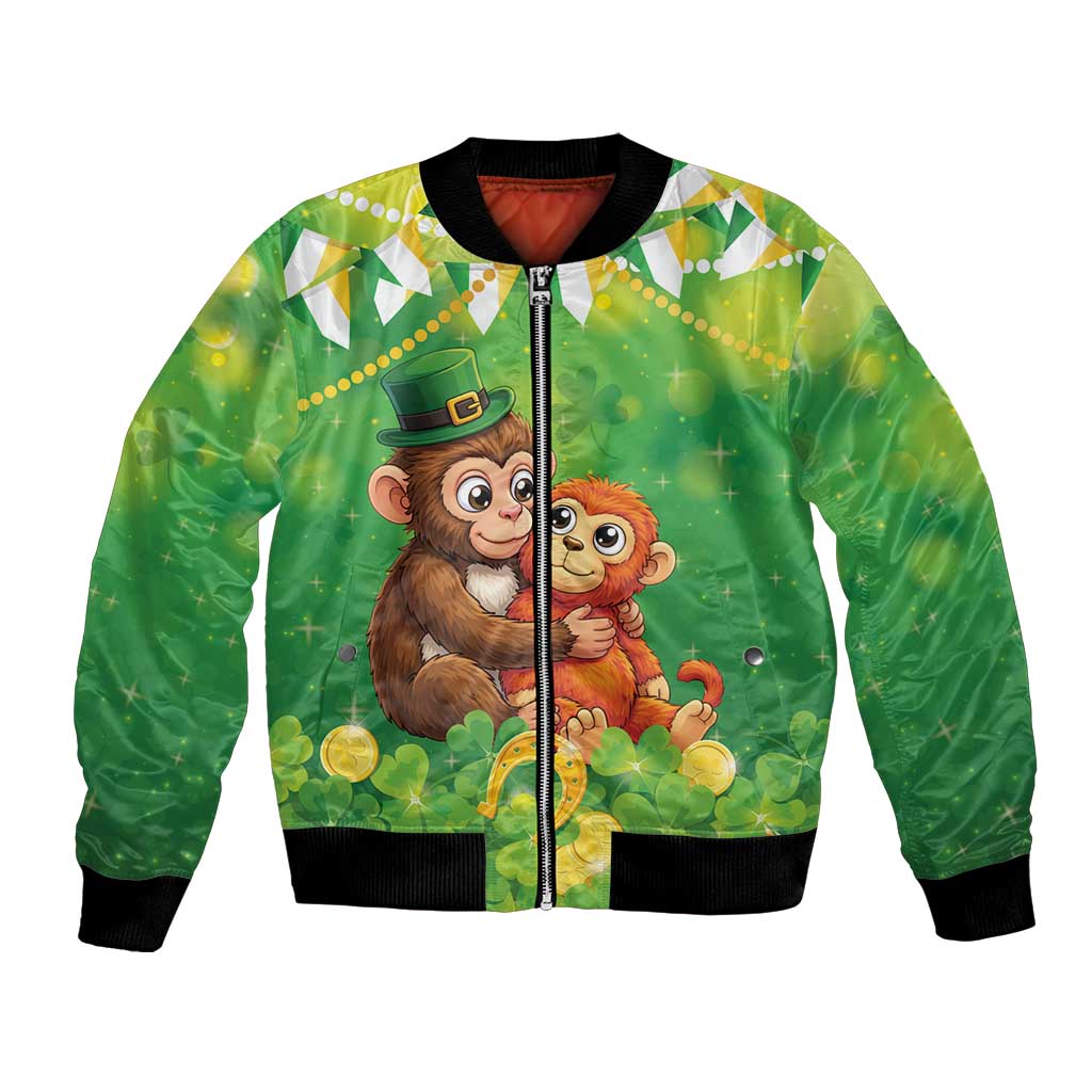 Punch The Monkey St Patrick’s Day Bomber Jacket Lucky Baby Monkey