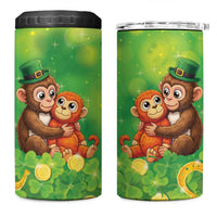 Punch The Monkey St Patrick’s Day 4 in 1 Can Cooler Tumbler Lucky Baby Monkey