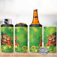 Punch The Monkey St Patrick’s Day 4 in 1 Can Cooler Tumbler Lucky Baby Monkey