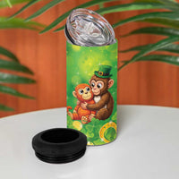 Punch The Monkey St Patrick’s Day 4 in 1 Can Cooler Tumbler Lucky Baby Monkey