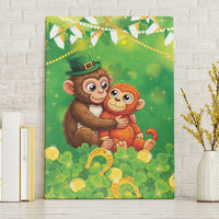 Punch The Monkey St Patrick’s Day Canvas Wall Art Lucky Baby Monkey