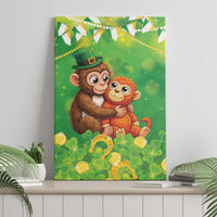 Punch The Monkey St Patrick’s Day Canvas Wall Art Lucky Baby Monkey