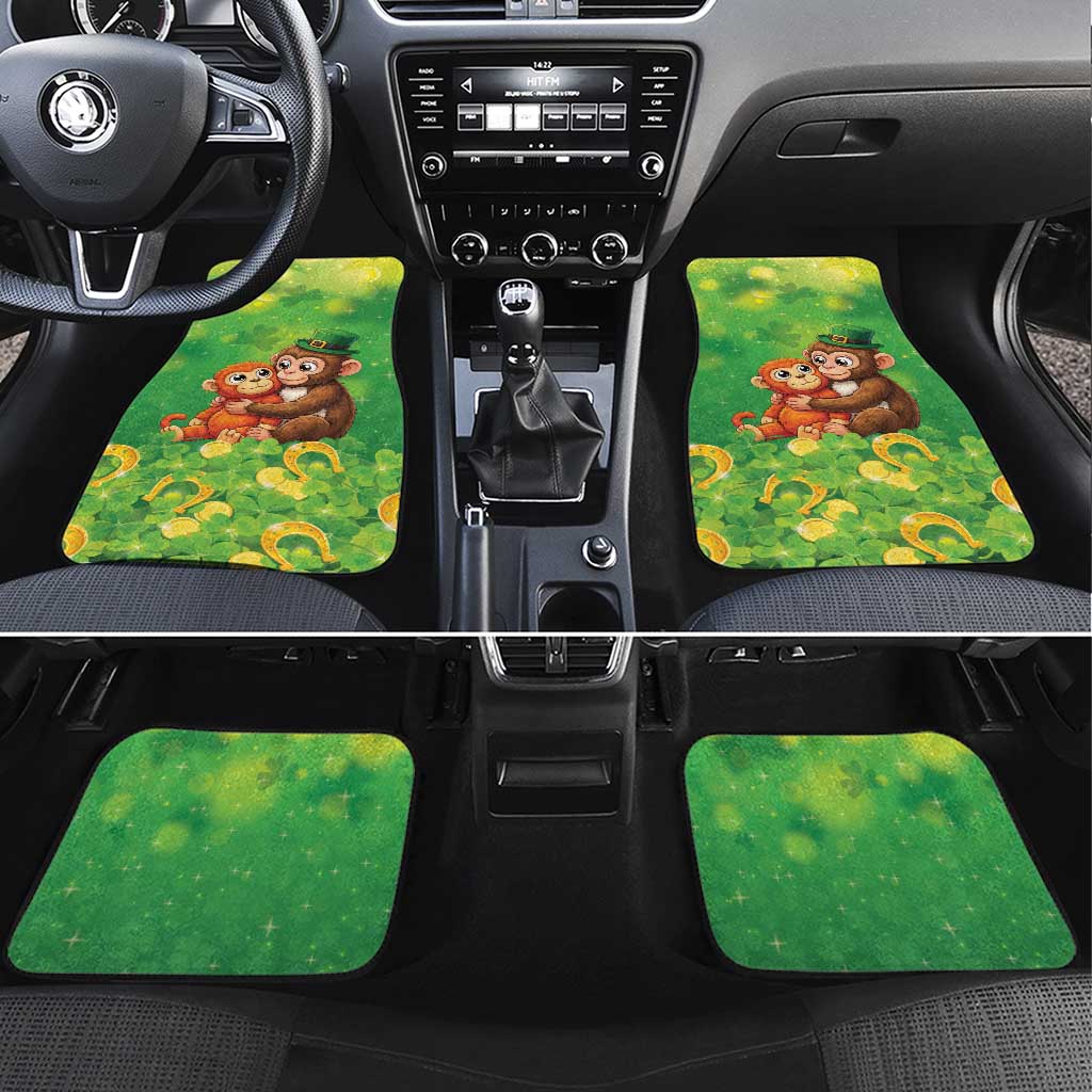 Punch The Monkey St Patrick’s Day Car Mats Lucky Baby Monkey