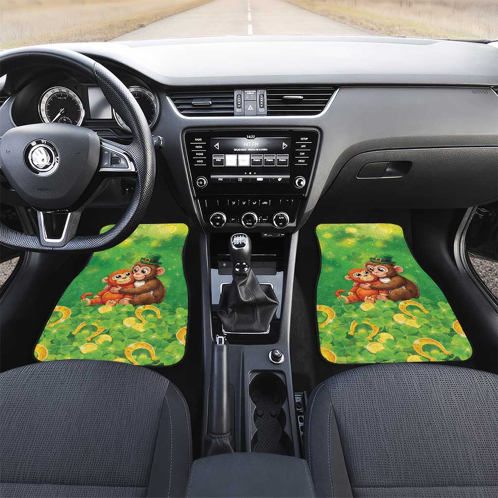 Punch The Monkey St Patrick’s Day Car Mats Lucky Baby Monkey