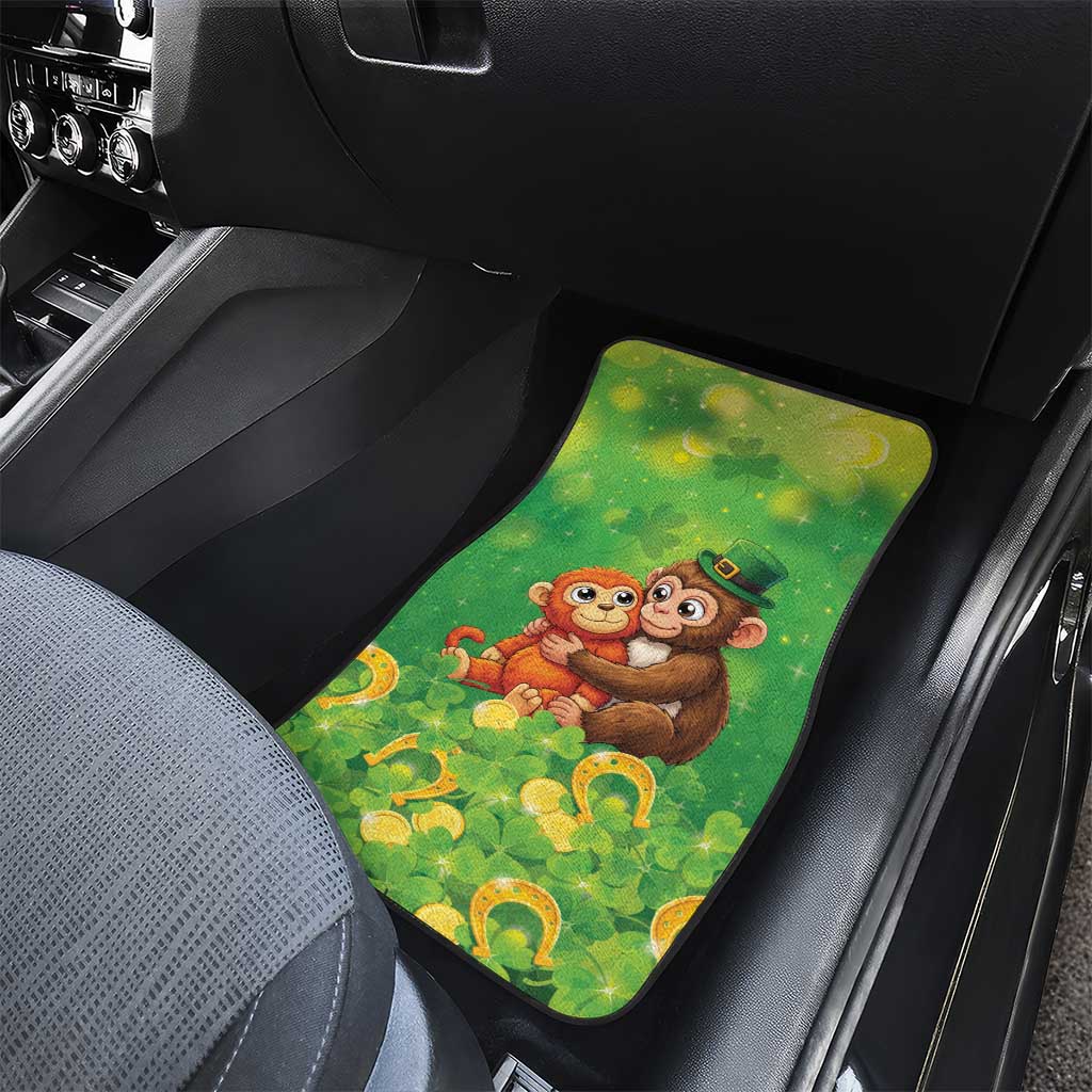 Punch The Monkey St Patrick’s Day Car Mats Lucky Baby Monkey