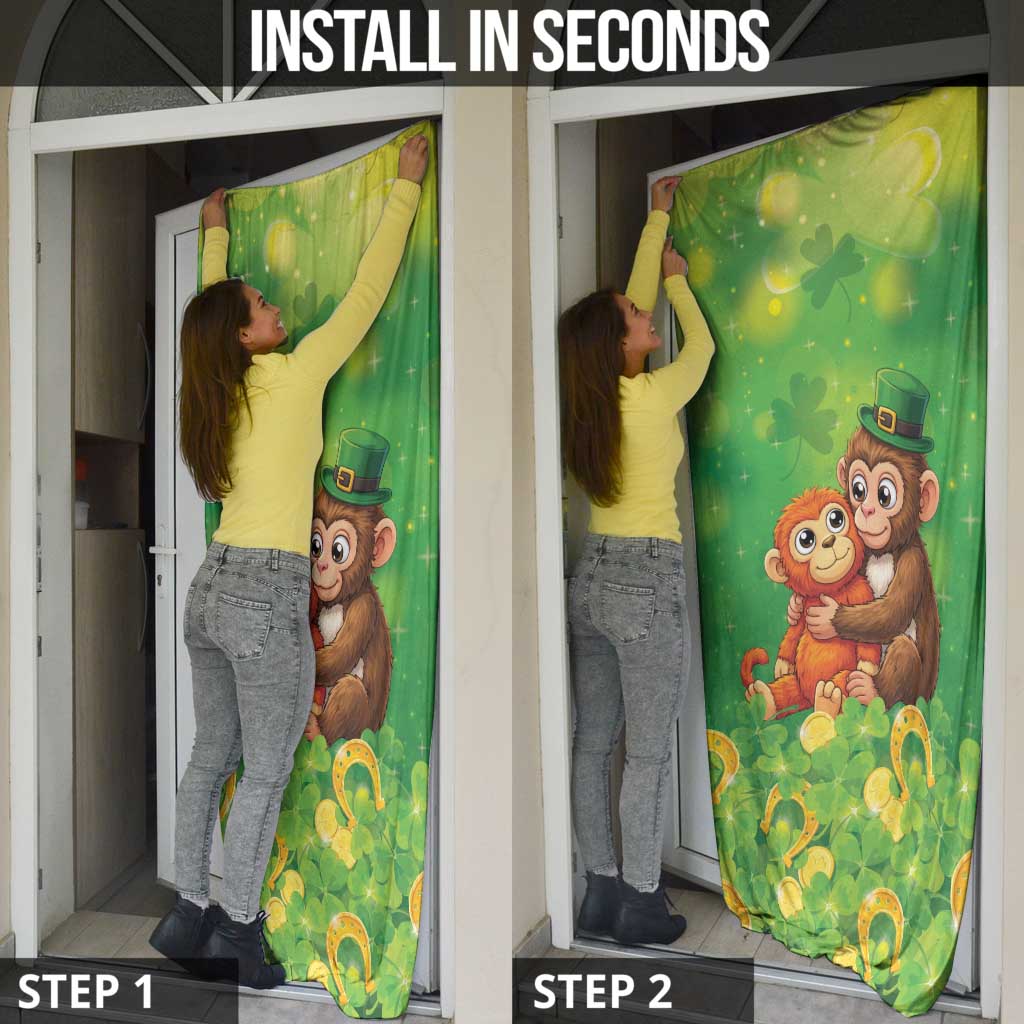 Punch The Monkey St Patrick’s Day Door Cover Lucky Baby Monkey