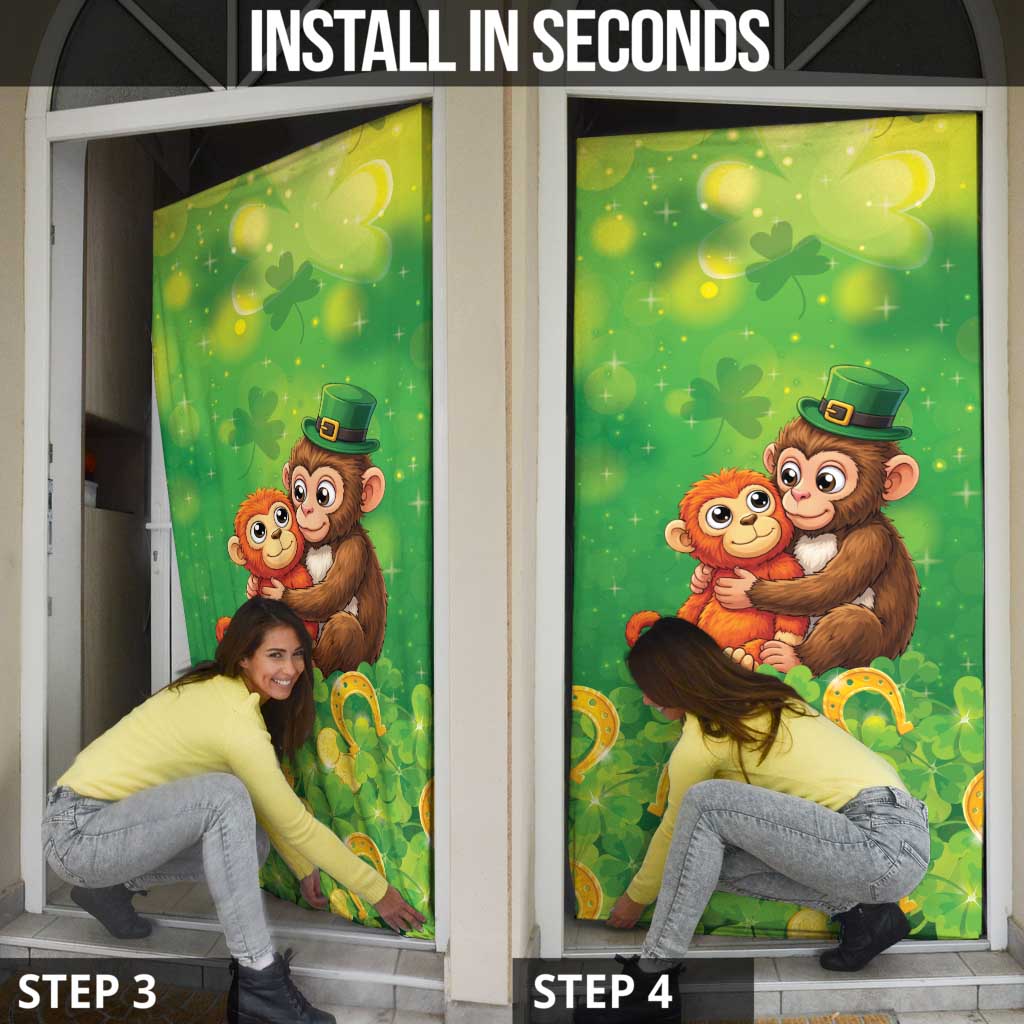 Punch The Monkey St Patrick’s Day Door Cover Lucky Baby Monkey