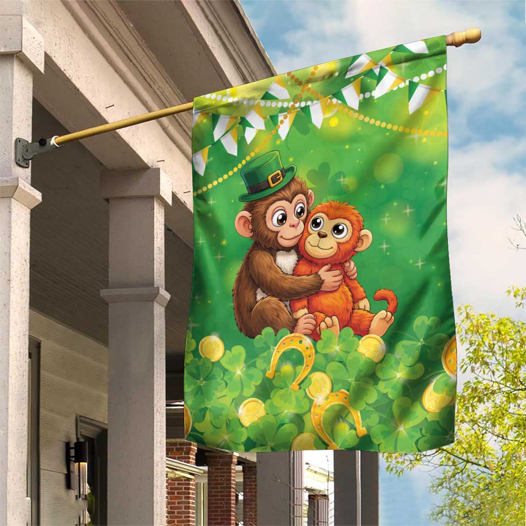 Punch The Monkey St Patrick’s Day Garden Flag Lucky Baby Monkey