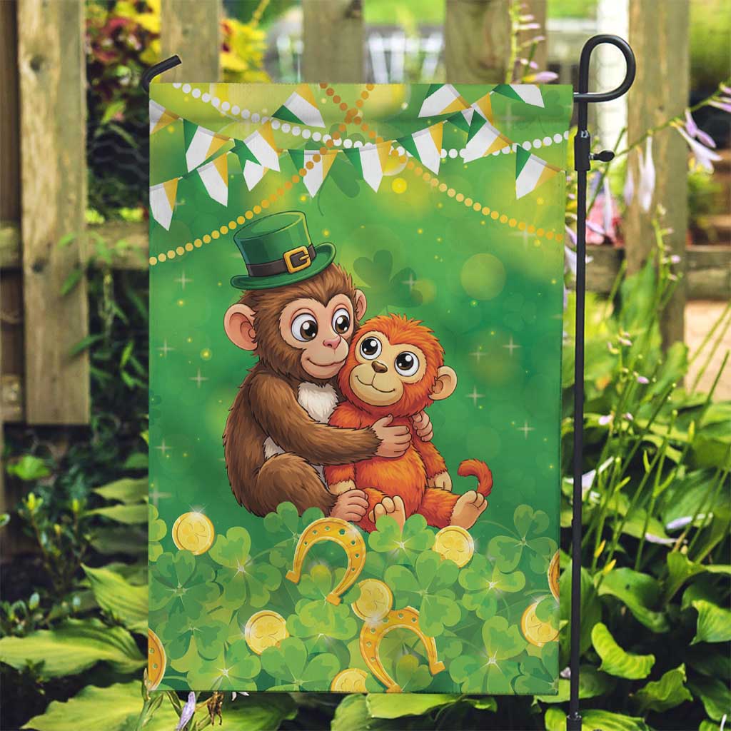Punch The Monkey St Patrick’s Day Garden Flag Lucky Baby Monkey