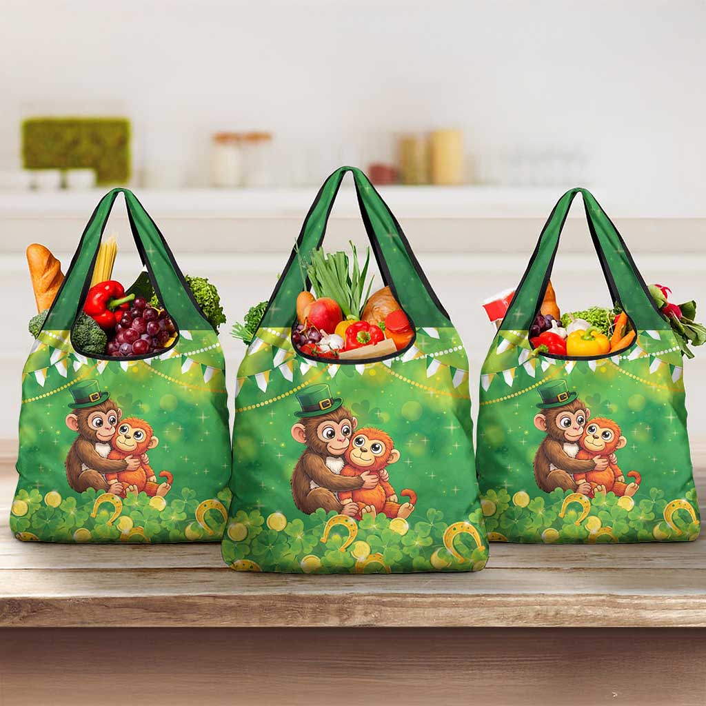 Punch The Monkey St Patrick’s Day Grocery Bag Lucky Baby Monkey