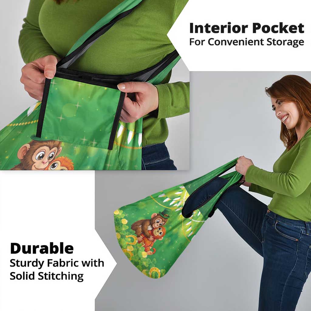 Punch The Monkey St Patrick’s Day Grocery Bag Lucky Baby Monkey