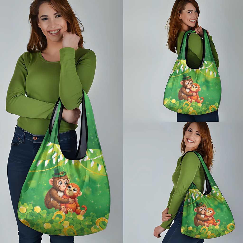 Punch The Monkey St Patrick’s Day Grocery Bag Lucky Baby Monkey