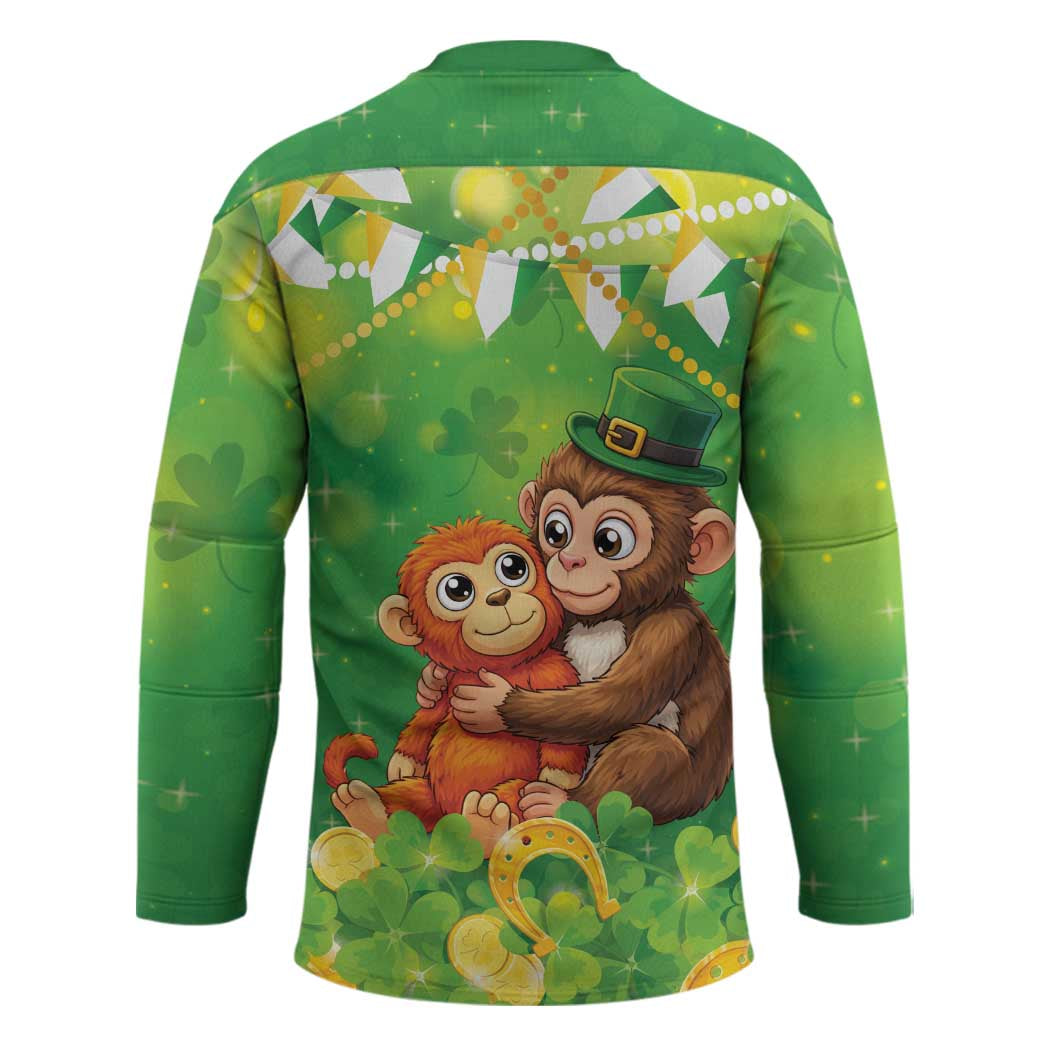 Punch The Monkey St Patrick’s Day Hockey Jersey Lucky Baby Monkey