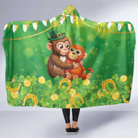 Punch The Monkey St Patrick’s Day Hooded Blanket Lucky Baby Monkey
