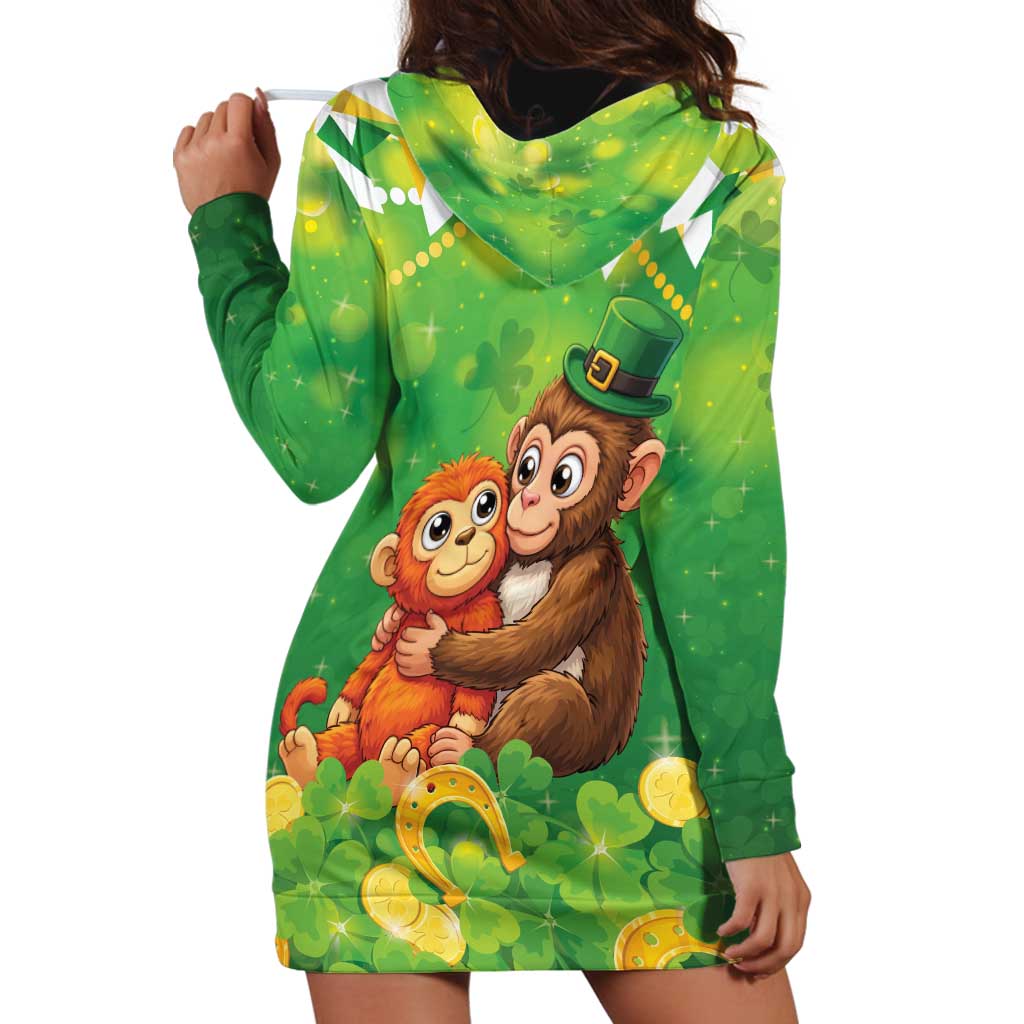 Punch The Monkey St Patrick’s Day Hoodie Dress Lucky Baby Monkey