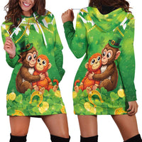 Punch The Monkey St Patrick’s Day Hoodie Dress Lucky Baby Monkey