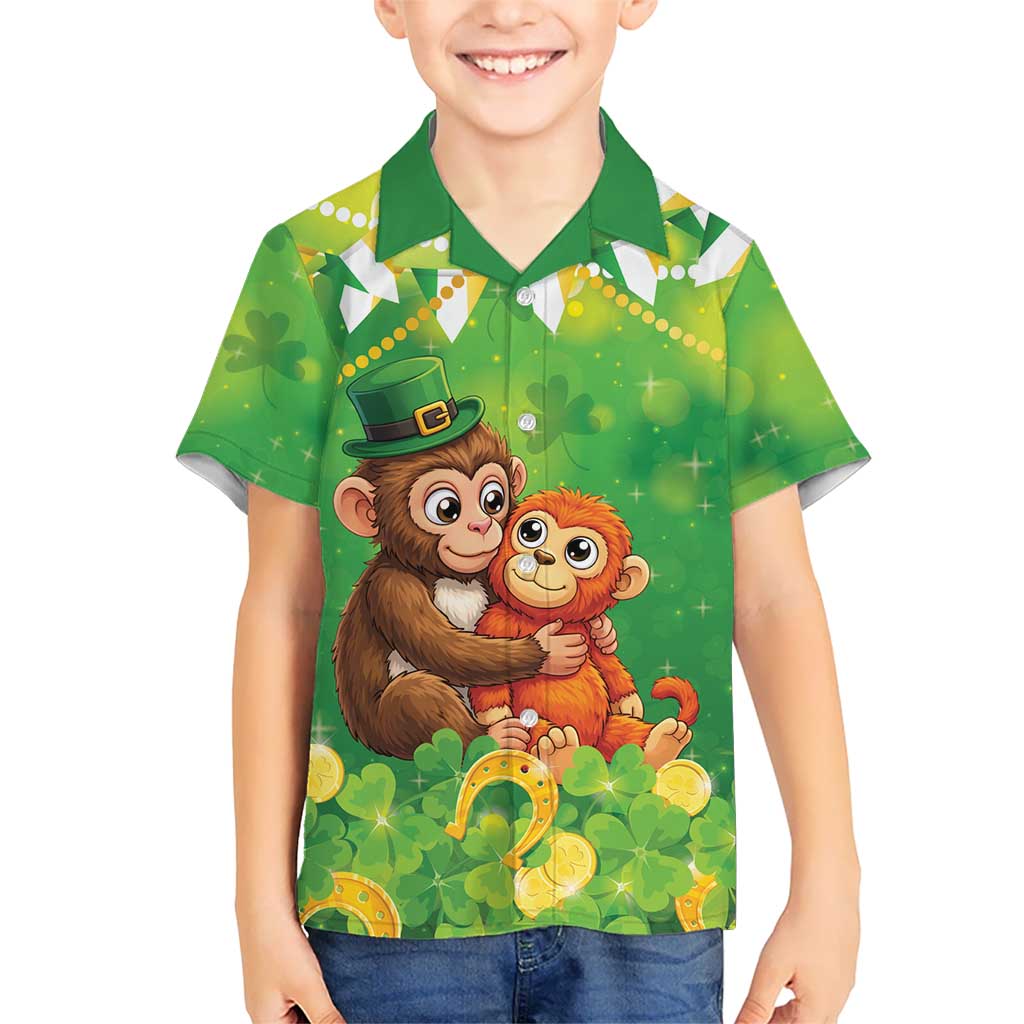 Punch The Monkey St Patrick’s Day Kid Hawaiian Shirt Lucky Baby Monkey