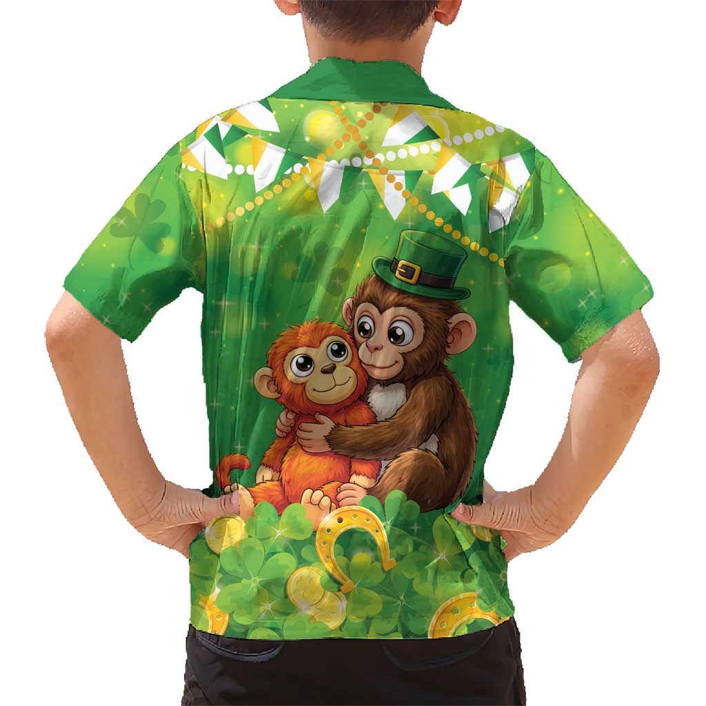 Punch The Monkey St Patrick’s Day Kid Hawaiian Shirt Lucky Baby Monkey