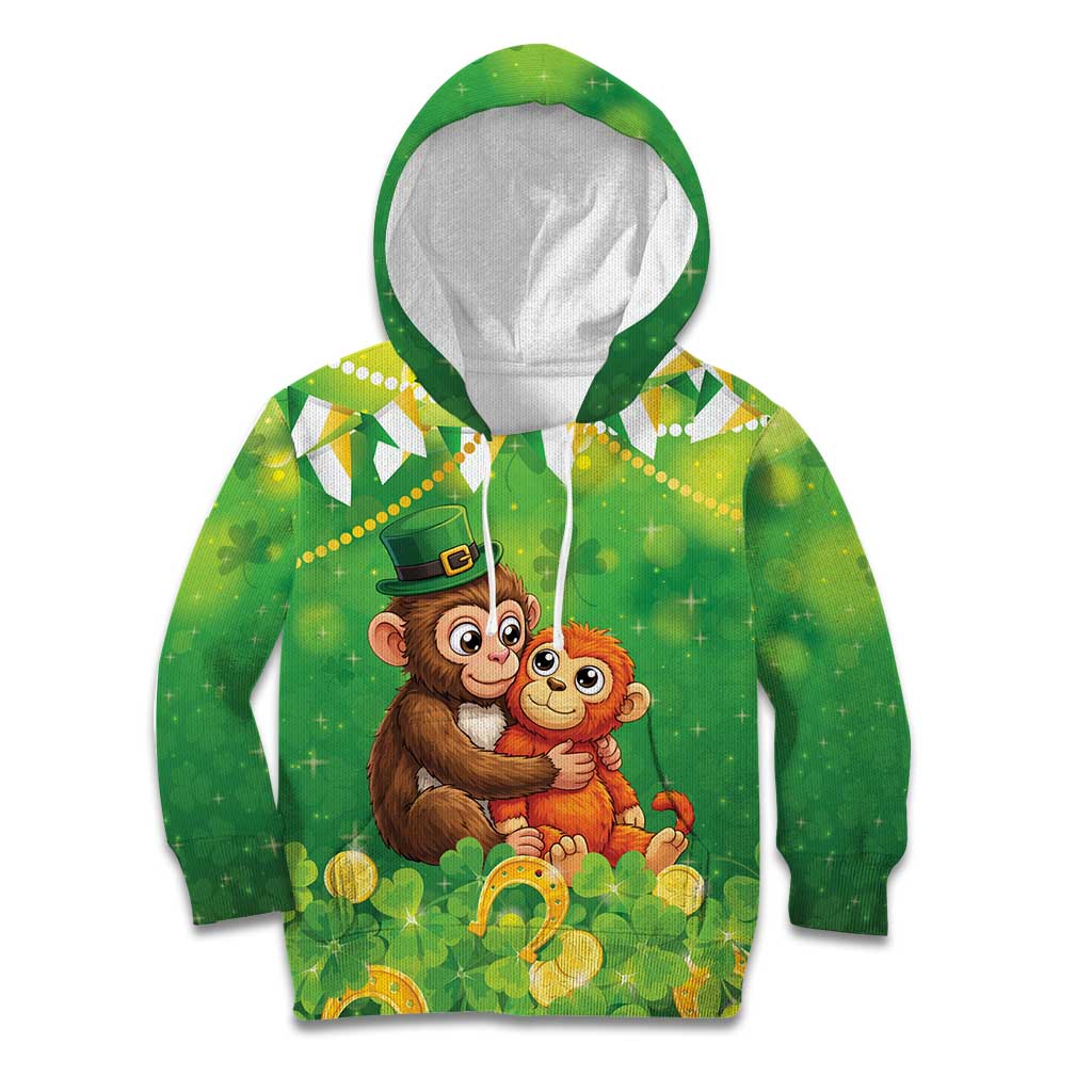 Punch The Monkey St Patrick’s Day Kid Hoodie Lucky Baby Monkey