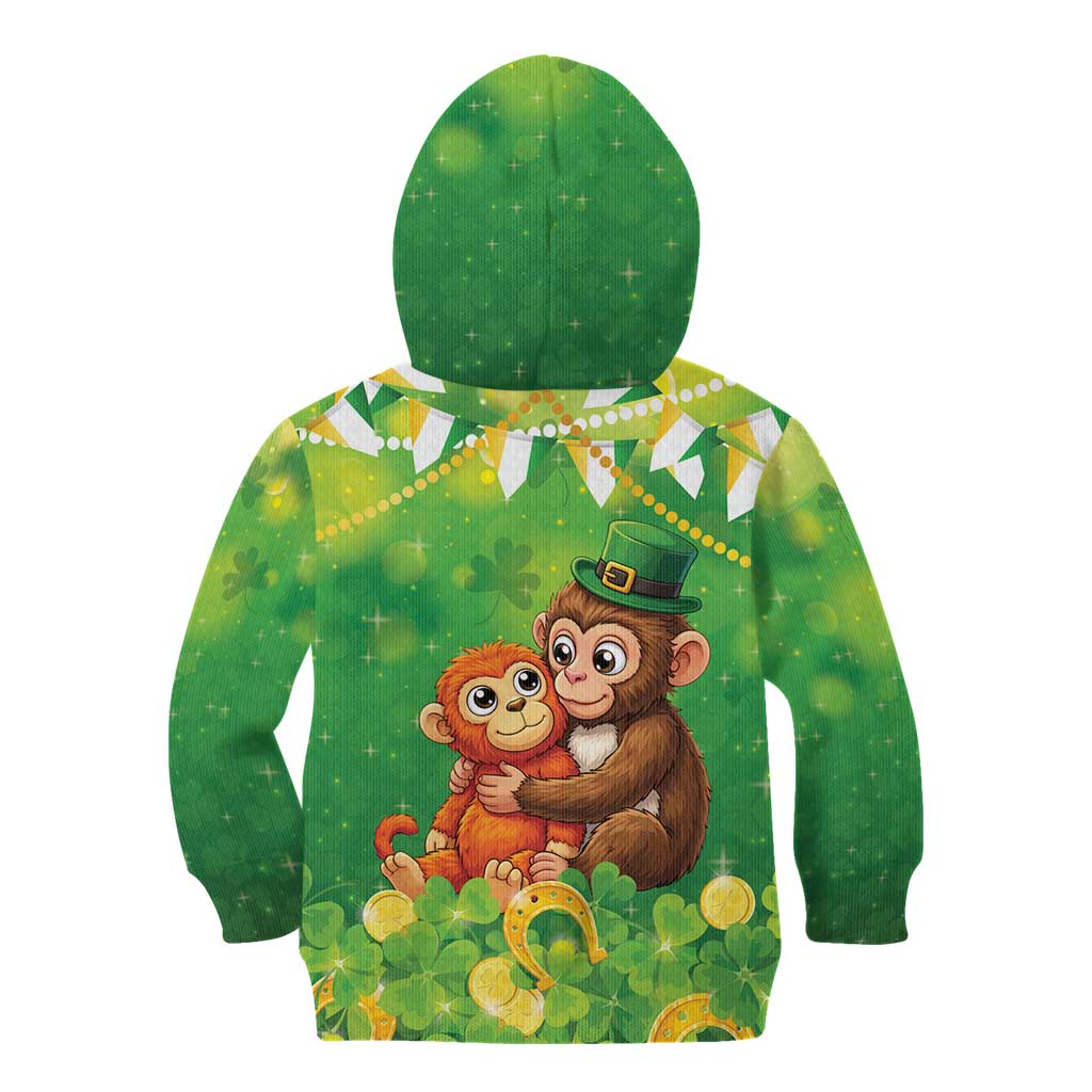 Punch The Monkey St Patrick’s Day Kid Hoodie Lucky Baby Monkey