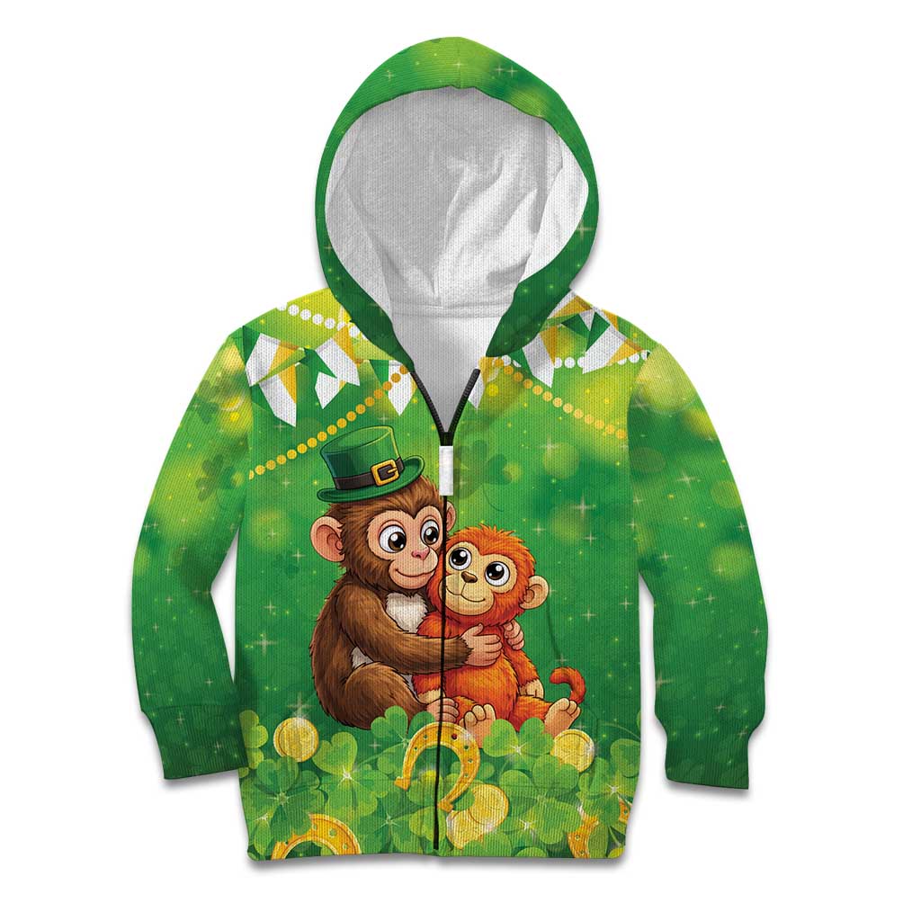 Punch The Monkey St Patrick’s Day Kid Hoodie Lucky Baby Monkey