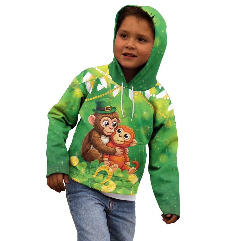 Punch The Monkey St Patrick’s Day Kid Hoodie Lucky Baby Monkey