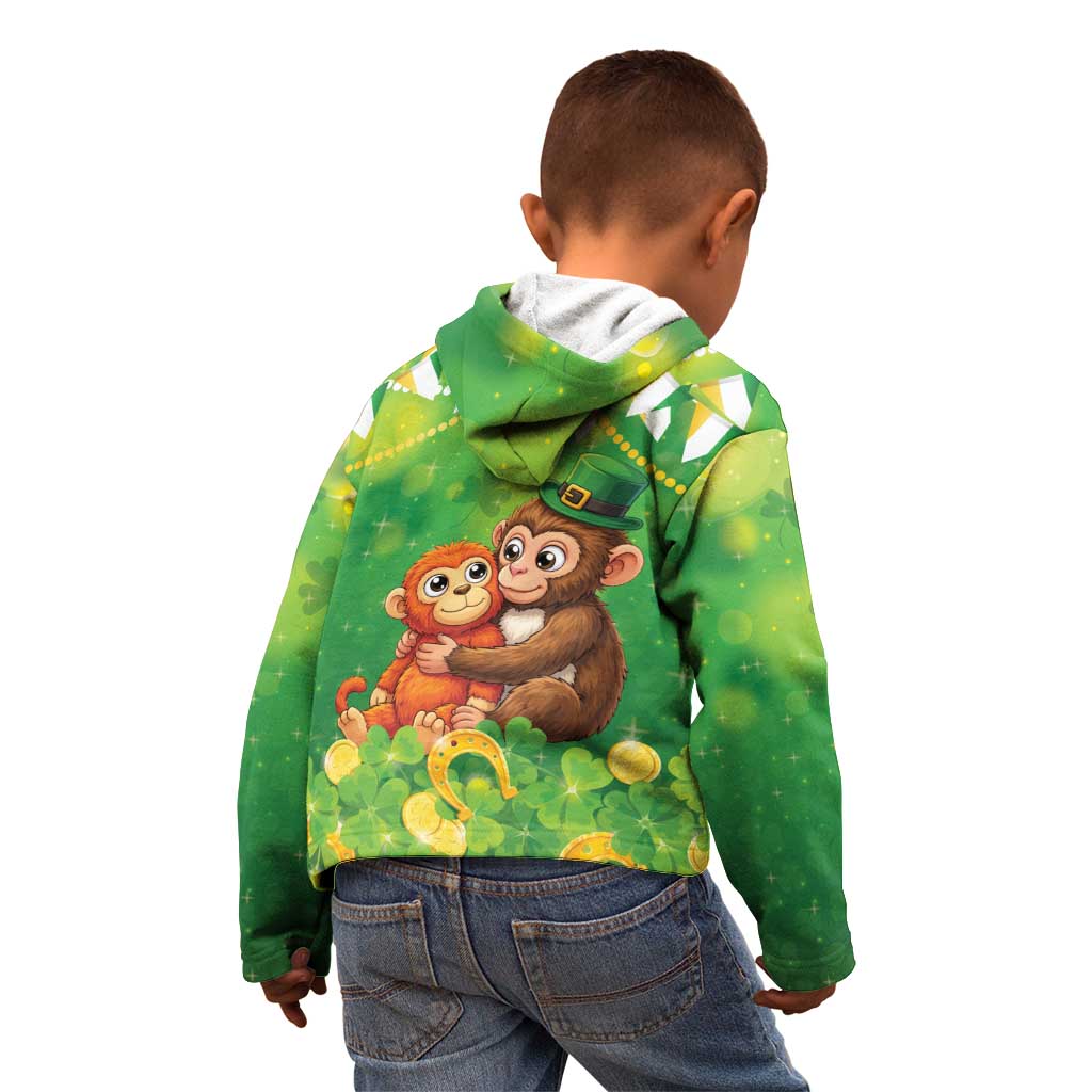 Punch The Monkey St Patrick’s Day Kid Hoodie Lucky Baby Monkey