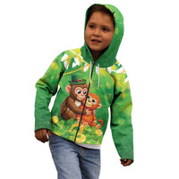 Punch The Monkey St Patrick’s Day Kid Hoodie Lucky Baby Monkey