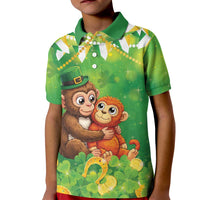 Punch The Monkey St Patrick’s Day Kid Polo Shirt Lucky Baby Monkey