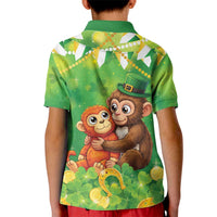 Punch The Monkey St Patrick’s Day Kid Polo Shirt Lucky Baby Monkey