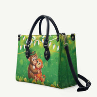 Punch The Monkey St Patrick’s Day Leather Bag Lucky Baby Monkey