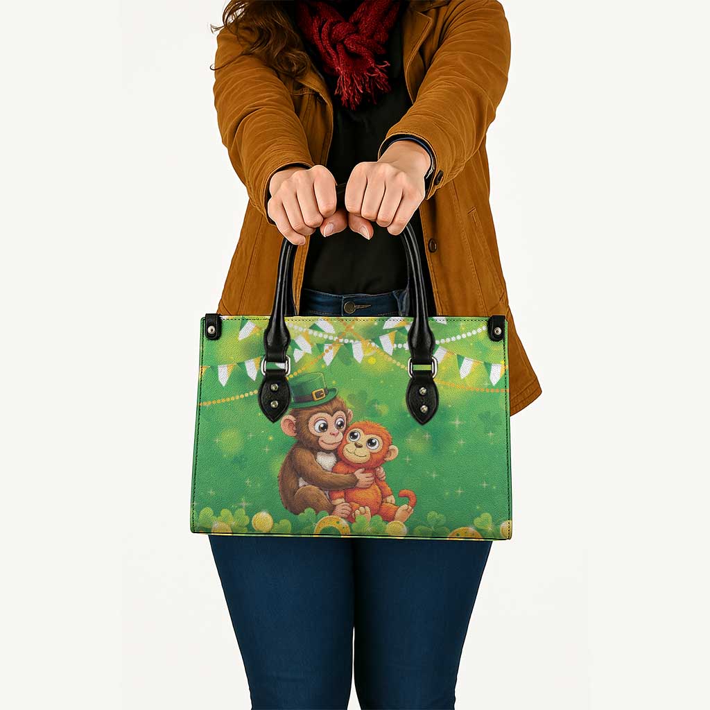 Punch The Monkey St Patrick’s Day Leather Bag Lucky Baby Monkey