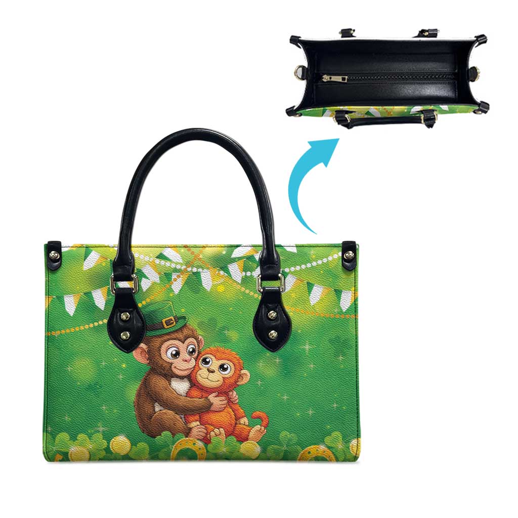 Punch The Monkey St Patrick’s Day Leather Bag Lucky Baby Monkey