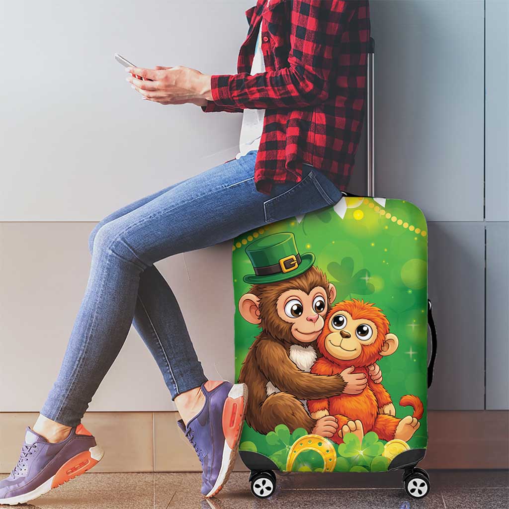 Punch The Monkey St Patrick’s Day Luggage Cover Lucky Baby Monkey