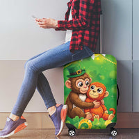 Punch The Monkey St Patrick’s Day Luggage Cover Lucky Baby Monkey