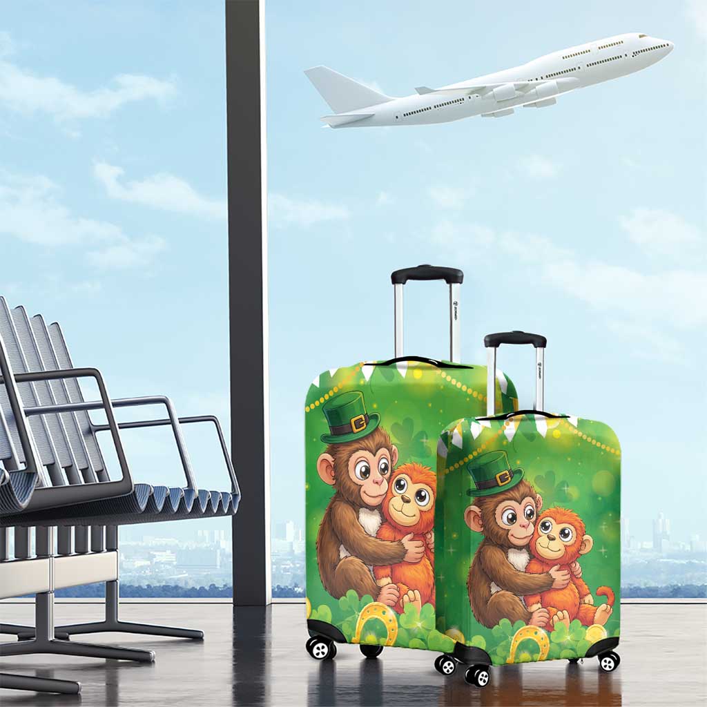 Punch The Monkey St Patrick’s Day Luggage Cover Lucky Baby Monkey