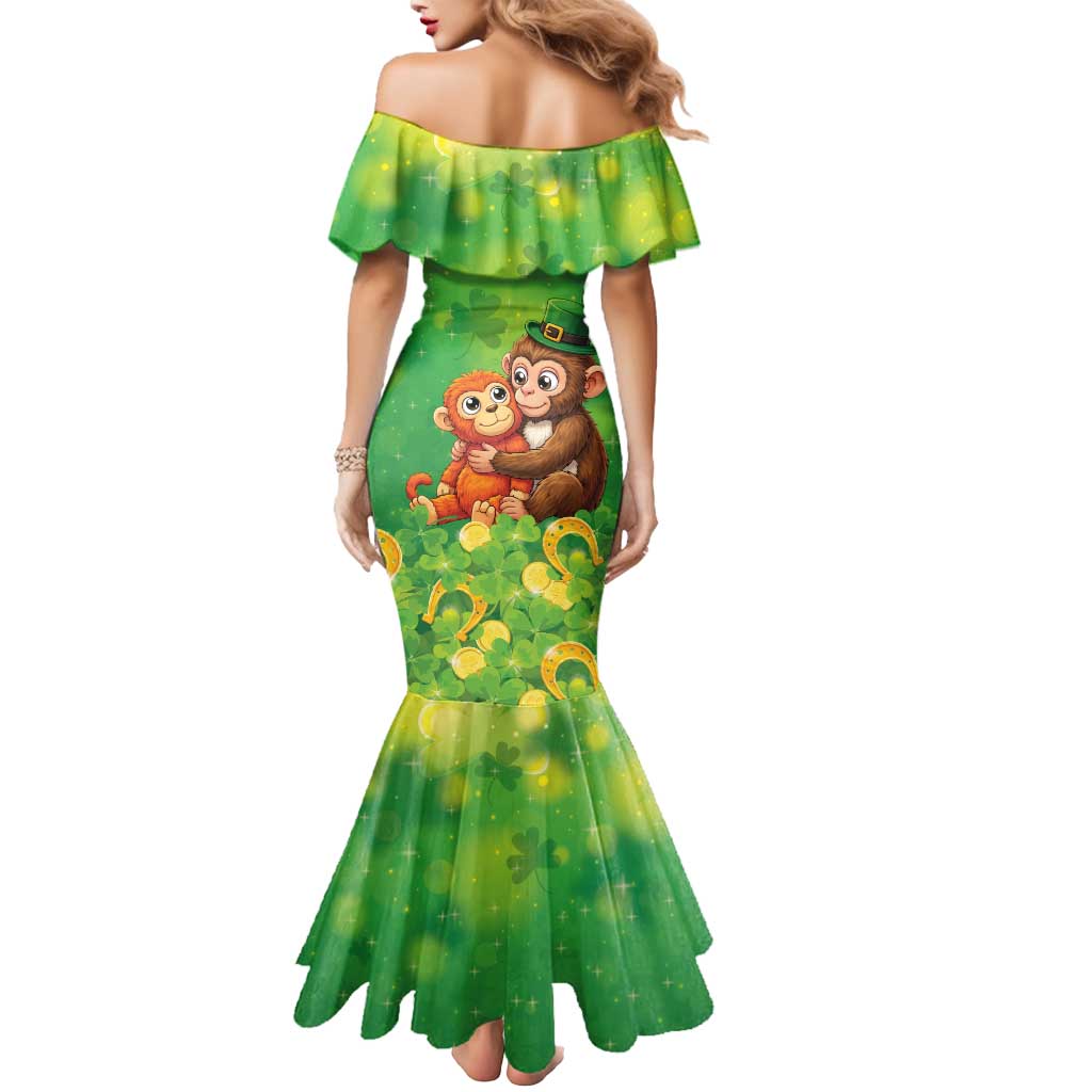 Punch The Monkey St Patrick’s Day Mermaid Dress Lucky Baby Monkey