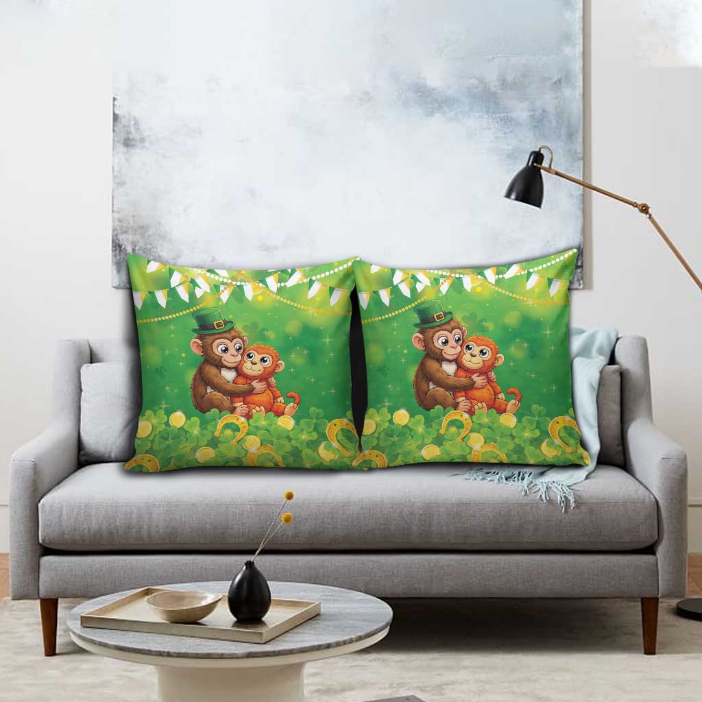 Punch The Monkey St Patrick’s Day Pillow Cover Lucky Baby Monkey
