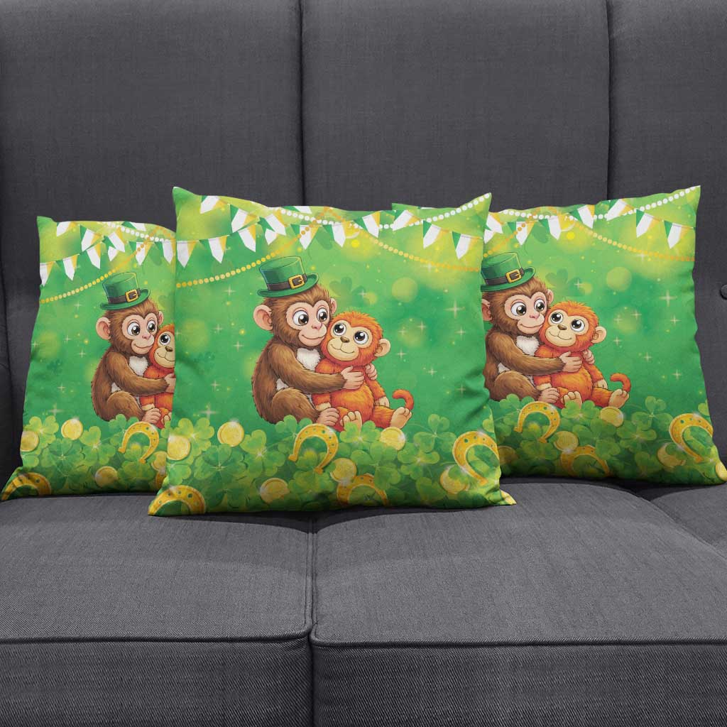 Punch The Monkey St Patrick’s Day Pillow Cover Lucky Baby Monkey