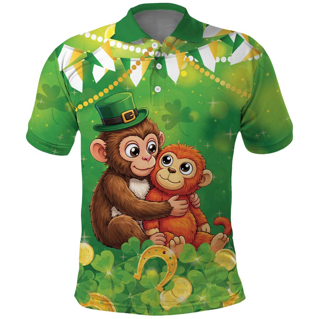 Punch The Monkey St Patrick’s Day Polo Shirt Lucky Baby Monkey