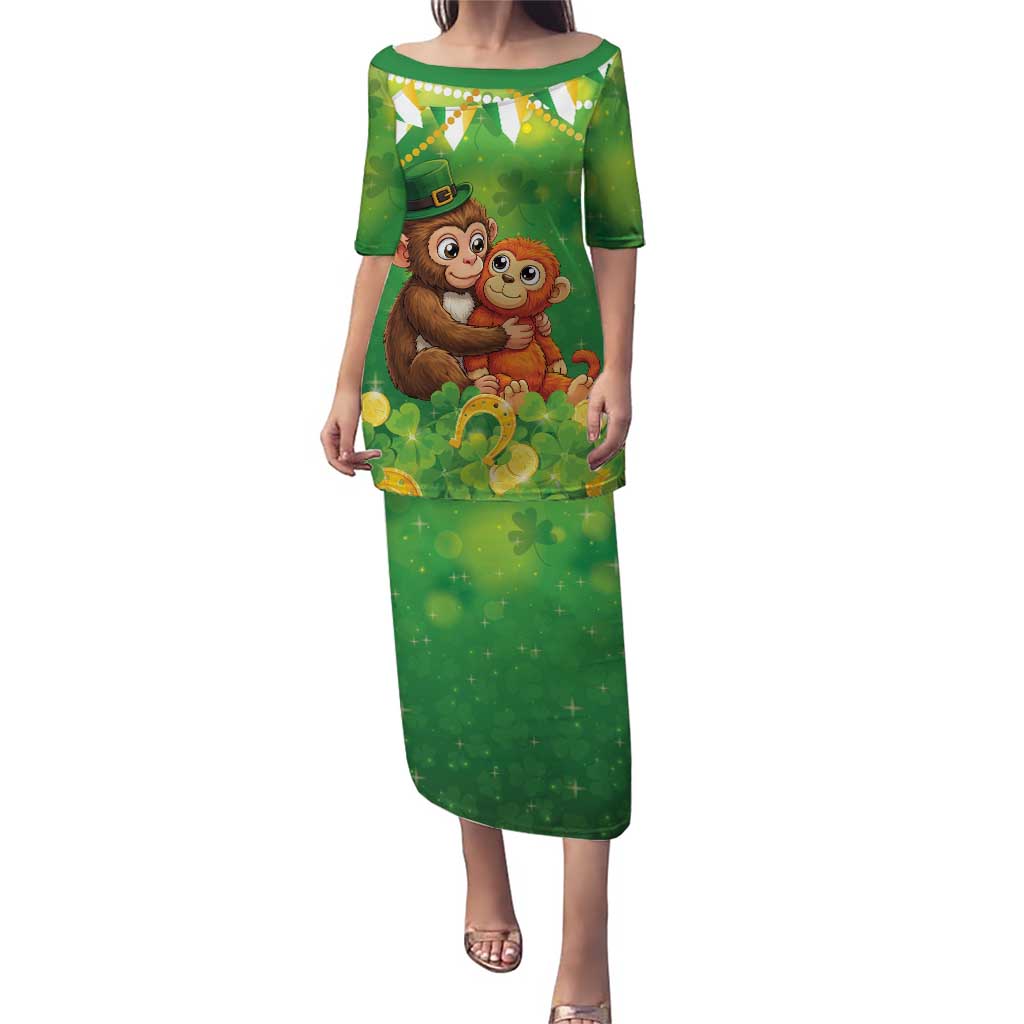 Punch The Monkey St Patrick’s Day Puletasi Lucky Baby Monkey
