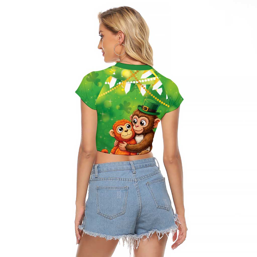 Punch The Monkey St Patrick’s Day Raglan Cropped T Shirt Lucky Baby Monkey