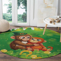 Punch The Monkey St Patrick’s Day Round Carpet Lucky Baby Monkey