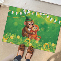 Punch The Monkey St Patrick’s Day Rubber Doormat Lucky Baby Monkey