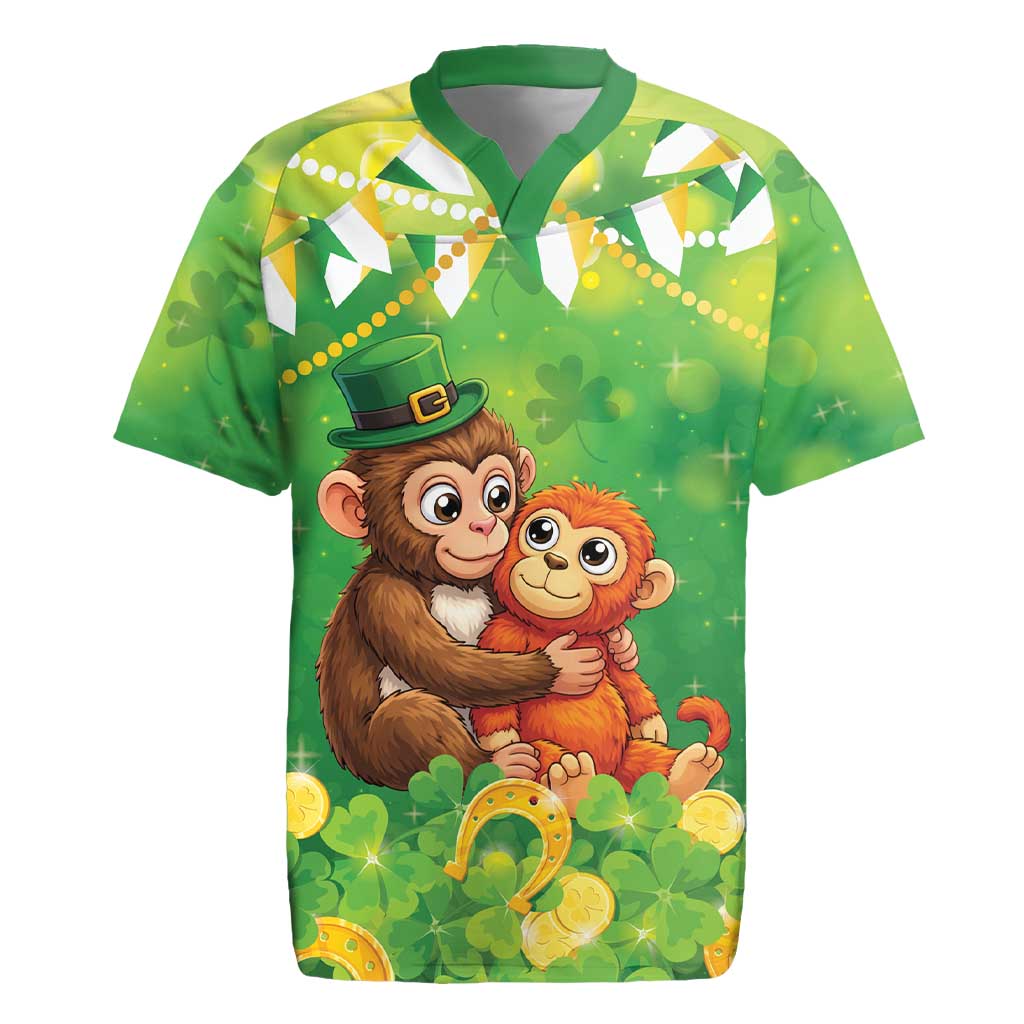Punch The Monkey St Patrick’s Day Rugby Jersey Lucky Baby Monkey